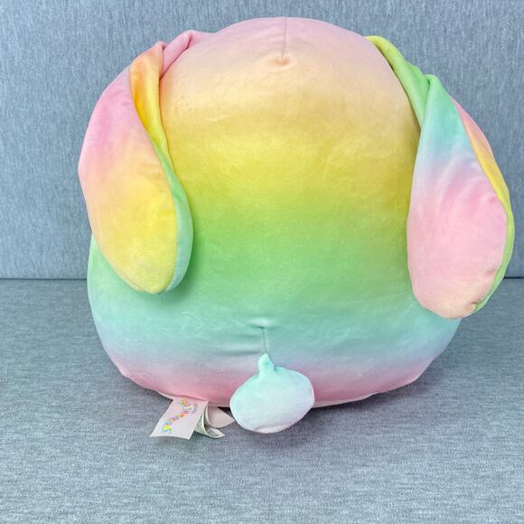 11-12" Wu the Rainbow Bunny w/ Easter Egg Squishmallow Plush Kellytoy Soft Toy - Picture 3 of 9